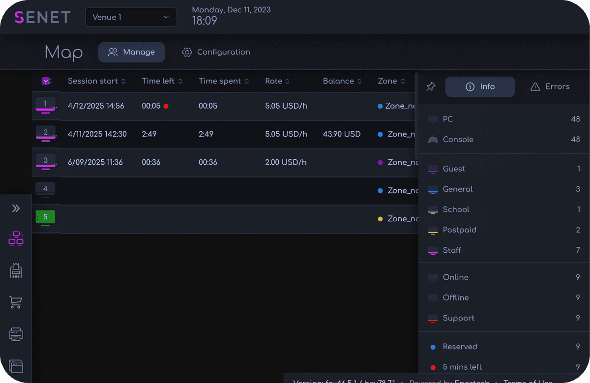 Cloud Management Software for Gaming Centers | SENET